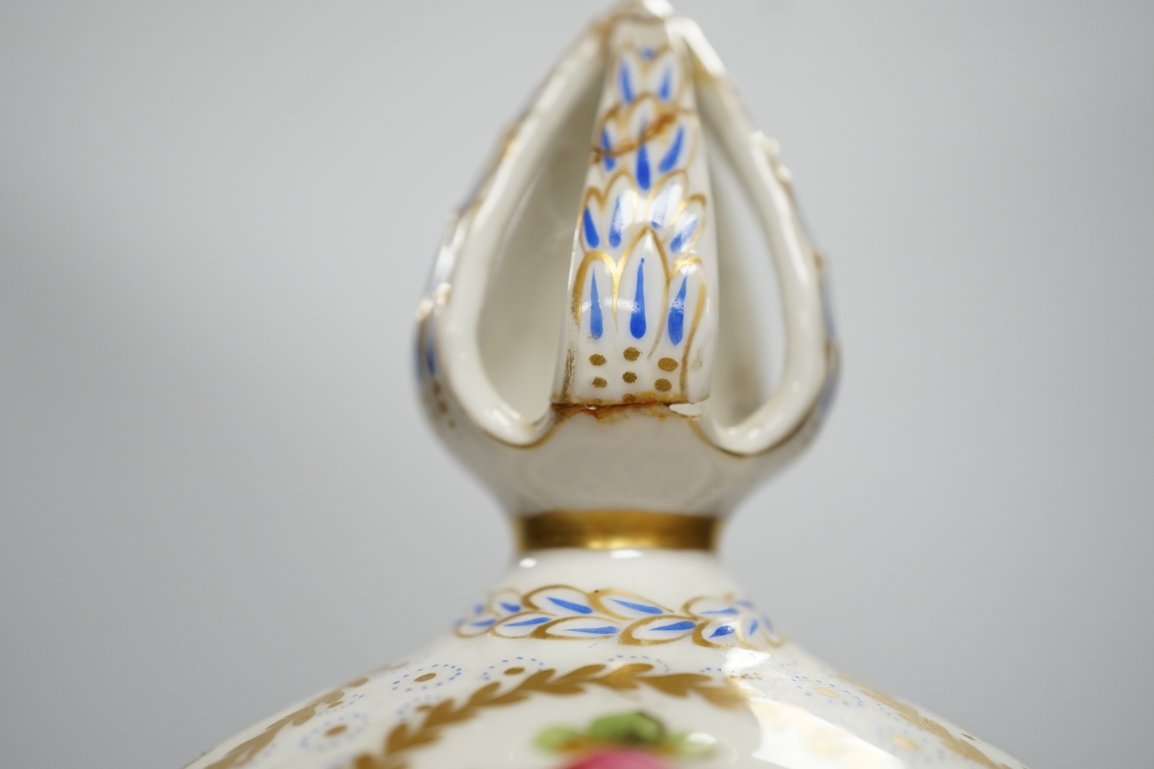 A large Sevres style vase and cover, 52cm high